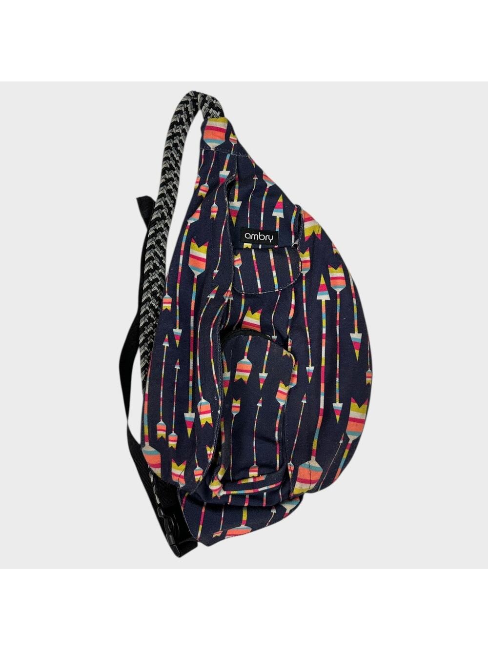 Ambry Arrow Sling Bag Navy Blue Braided Strap